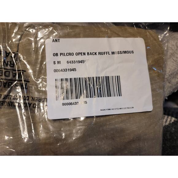 NWT Pilcro Ruffled Open-Back Moss Top - Medium - Picture 5 of 7